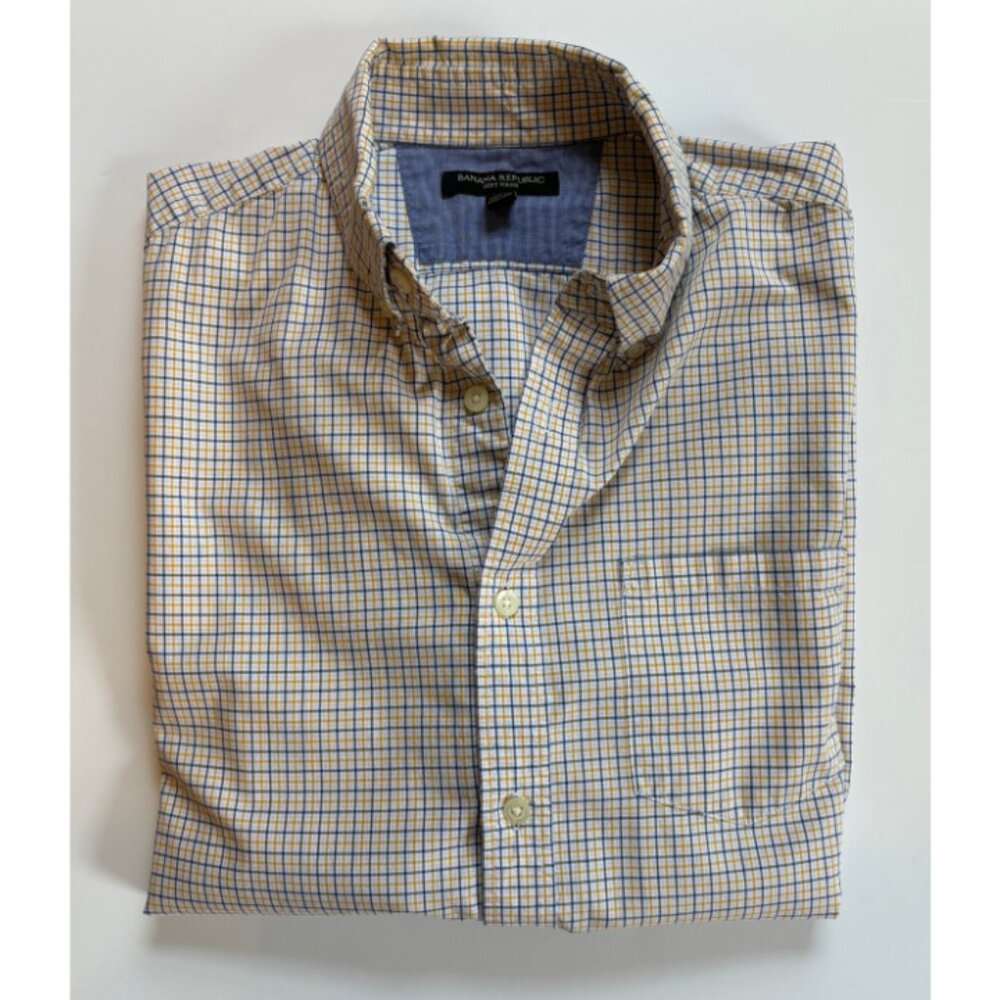 Banana Republic men's plaid long sleeve button down